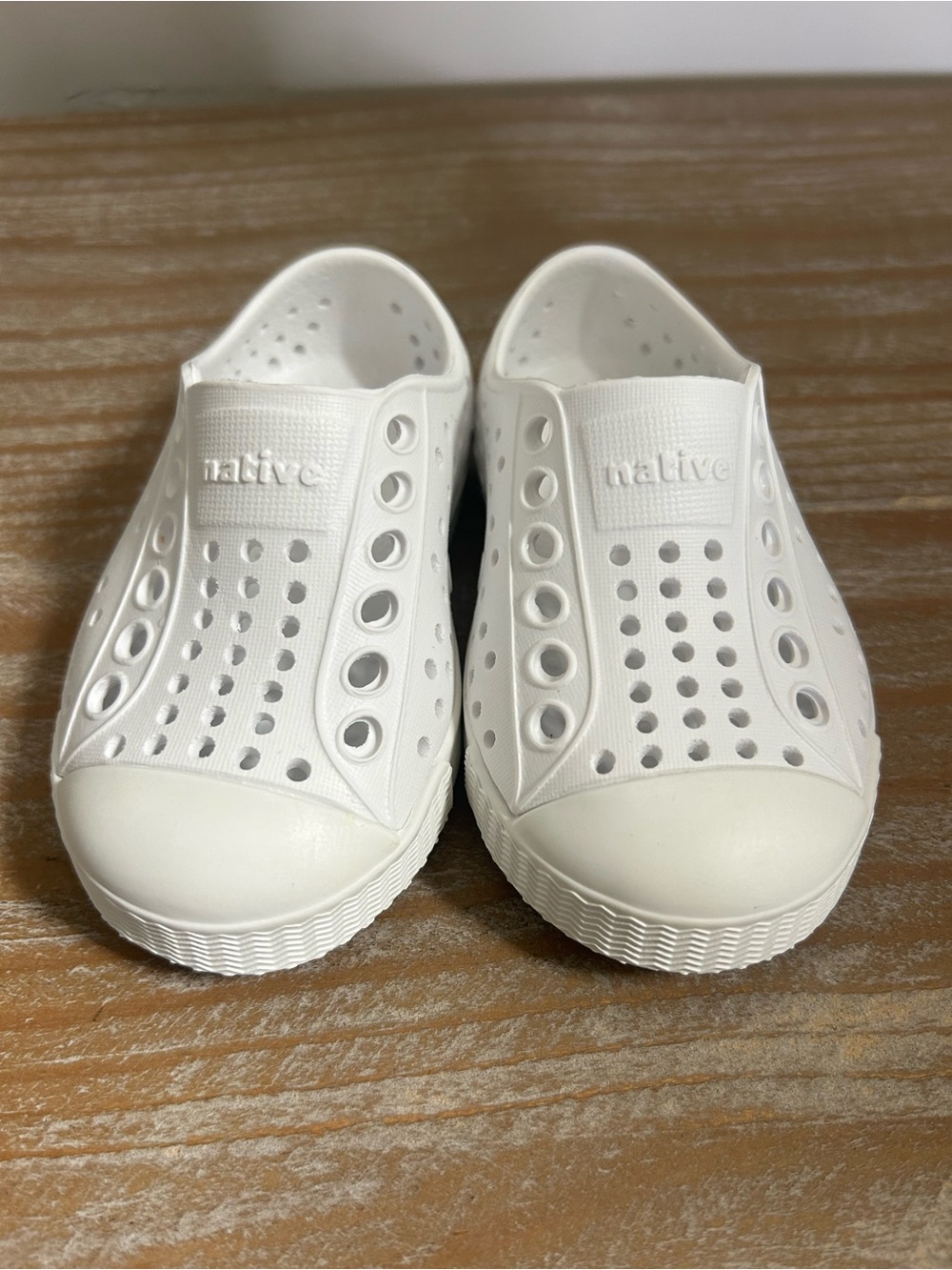 Native Kids Water Shoes in White Slip-On Style